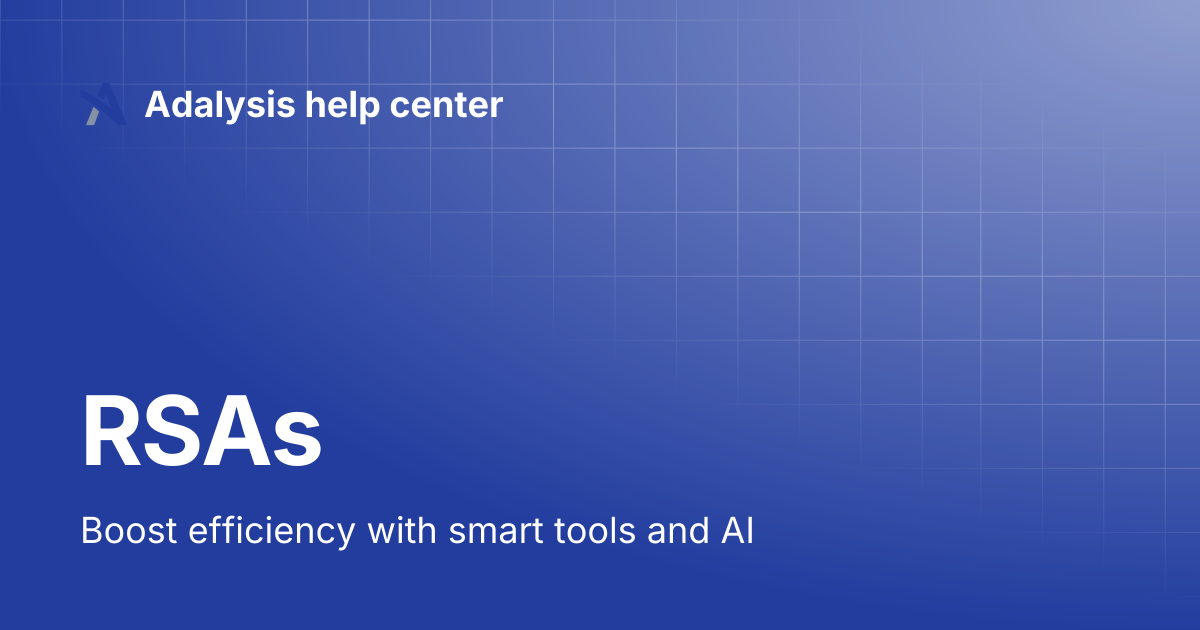 RSAs | Adalysis help center